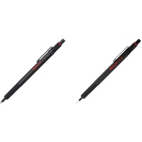 rOtring 600 Kugelschreiber | mittlere Spitze | Schwarze Tinte | schwarzer Schaft | nachfüllbar & 600 Druckbleistift | 0,5 mm | Schwarz | Ergonomisches Vollmetallgehäuse