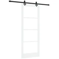 vidaXL Haustür Schiebetür ORKDAL Weiß und Schwarz 83 x 211 cm (1-St) schwarz