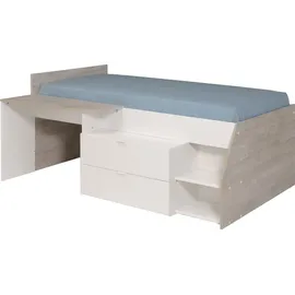 Parisot Hochbett Milky 90 x 200 cm Holz weiß-grau