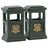 Lemax - Green Trash Can - Set of 2