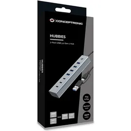 Conceptronic HUBBIES20G 7-Port USB 3.0 Hub, 5Gbps, USB-C x 3, USB-A x 4