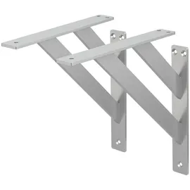 ML-Design 2 Stück Regalhalterung 24x24mm Silber Aluminium, Schwebende Regalwinkel