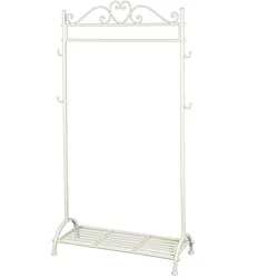 Garderobe AMBIENTE HAUS "Garderobe Stange in Weiß - 162 cm", weiß, B:90cm H:162cm T:34cm, Eisen, Garderobenpaneele