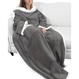 Decke Mit Ärmeln Und Taschen Aus Mikrofaser-flanell – Weich Und Warm – 180 X 140 Cm Für Entspannende Momente – Unisex