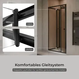 Schulte Sunny Duschtür anschlaglos 80 x 190 cm schwarz Sicherheitsglas
