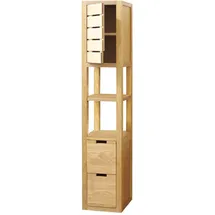 Tikamoon Eiche Hochschrank 30 cm Beige Massivholz