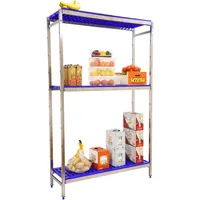Simonrack Grundregal Edelstahl 1600x860x500 mm blau
