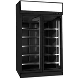 CombiSteel Flaschenkühlschrank mit 2 Glastüren Getränkekühlschrank schwarz Gastro 1000 Liter