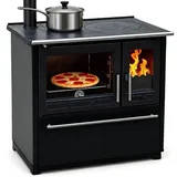 Plamen Küchenofen 850 Glas N schwarz 8 kW (linke Ausführung)