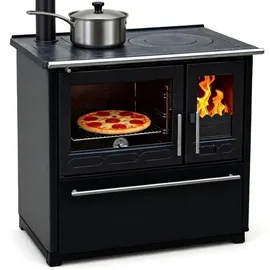 Plamen Küchenofen 850 Glas N schwarz 8 kW (linke Ausführung)