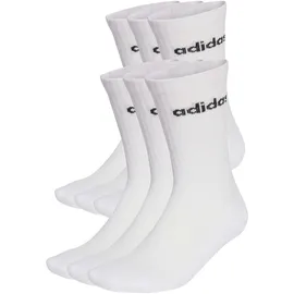 adidas Linear gepolsterte Crew Socken 6er Pack Schwarz/Weiß 35-36