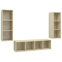 VidaXL 3-tlg. TV-Schrank-Set Sonoma-Eiche Holzwerkstoff