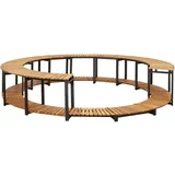 vidaXL Akazienholz Massiv Whirlpool Verkleidung Witterungsbeständig Umrandung Poolumrandung Poolverkleidung 273x53cm Aluminiumrahmen