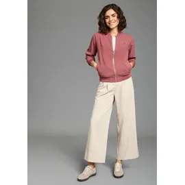 LAURA SCOTT LAURA SCOTT, Damen, Gr. 46, bordeaux, Web, Obermaterial: 98% Polyester, 2% Elasthan. Bündchen: 95% Polyester, 5% Elasthan, bedruckt, metallic, unifarben, normal, Bündchen, Jacken Blouson, mit Herz Druck-Applikationen, leichte Übergangsjacken