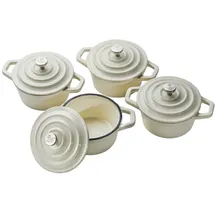 CHEF CUISINE Mini-Cocotte mit Deckel, gusseisern, 4er-Set, 250 ml, backofenfest