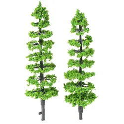 10 Stück Modell Tanne Kunststoff Miniatur Landschaft Landschaft Zug Eisenbahnen Mini Layout Regenwald Baum