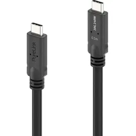 PureLink USB-C auf USB-C Kabel - USB4 Gen 2x2, 5A, EPR 240W, 20G, DP Alt-Mode - PureInstall MicroX4 - schwarz - 0,50m