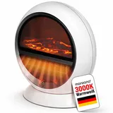 DEUBA Heizlüfter Kamin Optik 1500 W Weiß