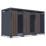 FM-SOLAR Mülltonnenbox 198 x 80 x 116 cm grau