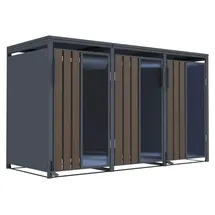 FM-SOLAR Mülltonnenbox 198 x 80 x 116 cm grau