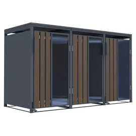FM-SOLAR Mülltonnenbox 198 x 80 x 116 cm grau