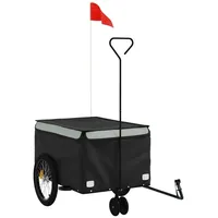VidaXL Fahrradanhänger Schwarz und Grau 30 kg Eisen
