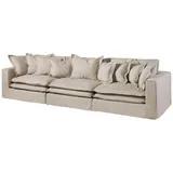Massivmoebel24 Sofa 3-sitzer 341x117x90 beige Sylt