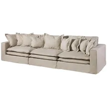 Massivmoebel24 Sofa 3-sitzer 341x117x90 beige Sylt