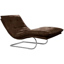 Relaxliege W.SCHILLIG "daily dreams", braun (chocolate s37), B:75cm H:91cm T:170cm, Stoff S37 (100% Polyester), Sofas, in Waffelkissen-Optik, wahlweise mit Motor, Freischwingergestell