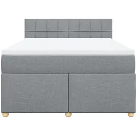 vidaXL Boxspringbett 140 x 200 cm Hellgrau