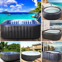 BRAST Whirlpool aufblasbar MSpa TEKAPO für 6 Personen 185x185cm In-Outdoor Pool 132 Massagedüsen Aufblasfunktion per Tastendruck