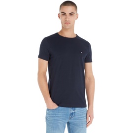 Tommy Hilfiger Herren T-Shirt Kurzarm Core Stretch Slim Fit, Blau (Desert Sky), 3XL