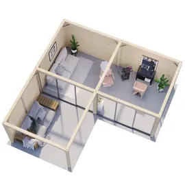 Palmako Carport/Pavillon Connect Lenna 24,9 m2 Set 414 Slide weiß lackiert