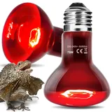 SUKEOPET 2 Pack Rotlichtlampe Wärmelampe für Reptilien, 75W Reptilien Infrarotlampe Wärmelampe, Reptilien Infrarot Basking Spot für Schildkröten Chamäleon Bartdrachen Gecko Schlange Haustiere Brooder