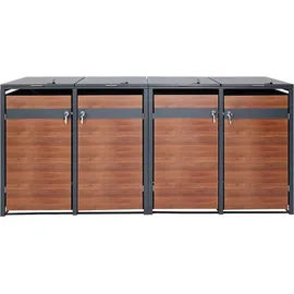 Mendler Mülltonnenverkleidung HWC-J82 118 kg braun