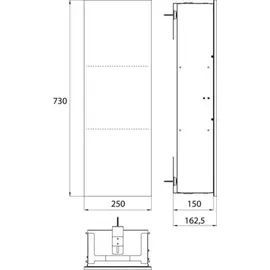EMCO Asis Module Pure Schrankmodul 73 x 25 cm diamantgrau Metall/MDF