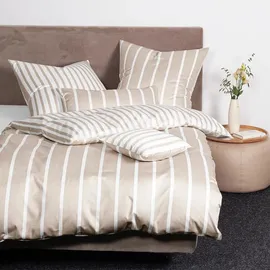 JANINE Interlock Jersey Gestreift Beige 80 x 80 cm