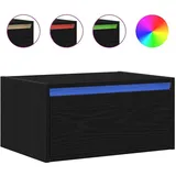 vidaXL Hängenachtschrank mit LED-Leuchten 4360 x 0 x 1290 cm Schwarz Eichen-Optik