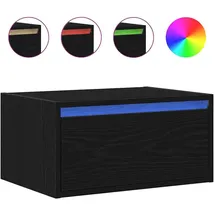 vidaXL Hängenachtschrank mit LED-Leuchten 4360 x 0 x 1290 cm Schwarz Eichen-Optik