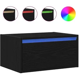 vidaXL Hängenachtschrank mit LED-Leuchten 4360 x 0 x 1290 cm Schwarz Eichen-Optik