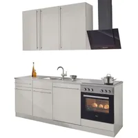 wiho Küchen Küchenzeile Chicago, ohne E-Geräte, Breite 220 cm beige