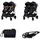 Chipolino Geschwisterkinderwagen Duo Smart klappbar umbaubar verstellbar Fußsack schwarz beige