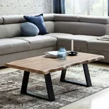 FineBuy Couchtisch GAYA Massivholz Akazie 115 x 60 cm Baumstamm Wohnzimmertisch