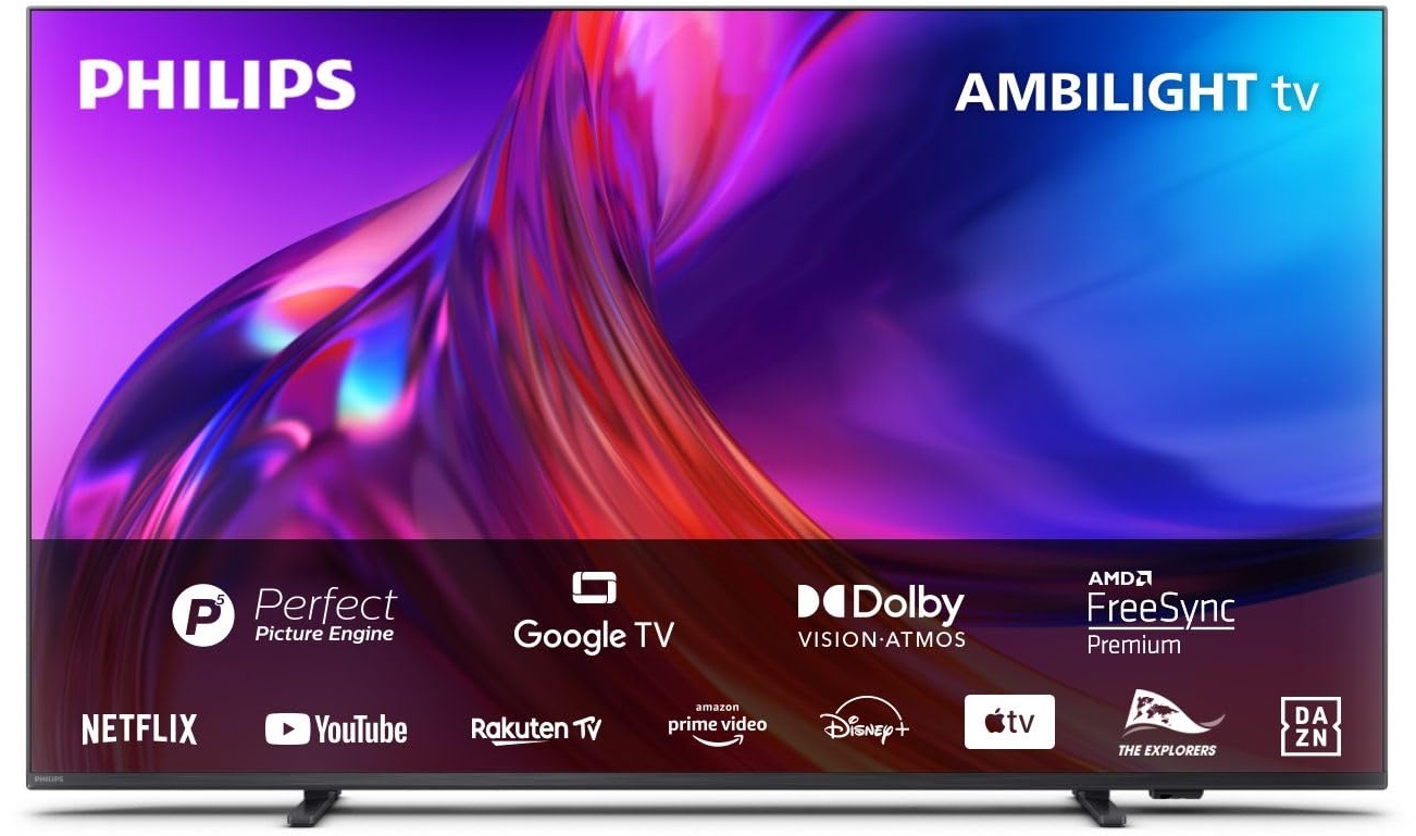 Philips Ambilight TV | 55PUS8508/12 | 139 cm (55 Zoll) 4K UHD LED Fernseher | 60 Hz | HDR | Dolby Vision | Google TV | VRR | WiFi | Bluetooth | DTS:X | Sprachsteuerung