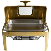 Homeline Chafing Dish 9L Edelstahl Einzelbehälter, Speisewärmer, Gold