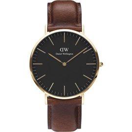 Daniel Wellington Classic St Mawes gold-schwarz-braun-leather 40mm