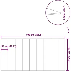 vidaXL Poolabdeckplane grau 999x500 cm