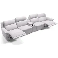 Sofanella 4-Sitzer Leder MALITO, Heimkinosofa, Kinocouch, Funktionssofa, Kinosofa, Leder Sofas weiß