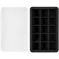 PhoneNatic Verschließbare Silikon Eiswürfelform für 15 Eiswürfel-in schwarz, Silkon