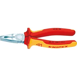 Knipex VDE-Kombinationszange, 200 mm, DIN ISO 5746, isoliert, für Flach- & Rundmaterial